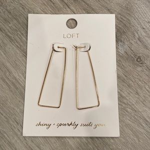 NWT Gold Rectangle Hoops